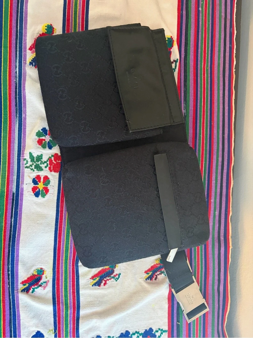 Gucci Black Double Pouch Waist Bag